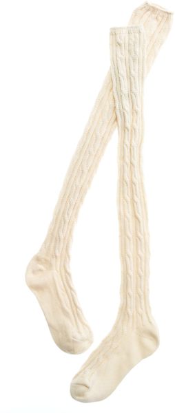 white lace knee socks