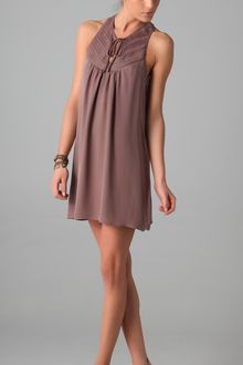 Parker Embroidered Tie Front Dress - Lyst