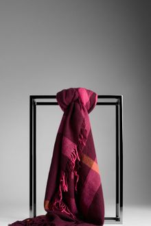 Burberry Mega Check Wool Scarf - Lyst