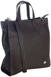 Fendi Dark Brown Leather Selleria Convertible Tote - Lyst