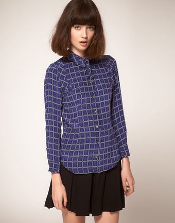  Printed Shirt With Shoulder Detail In Silk Cdc 