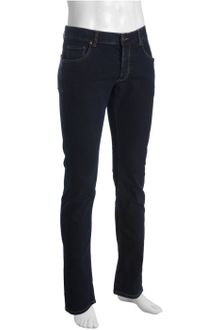 Prada Dark Blue Stretch Denim Slim Leg Jeans - Lyst