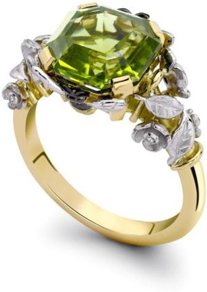 Theo Fennell Yellow & White Gold Peridot Bee Ring in Gold (yellow) - Lyst