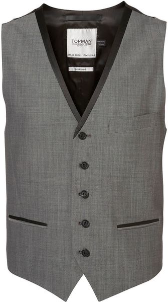 Topman Grey/black Tux Waistcoat - Lyst