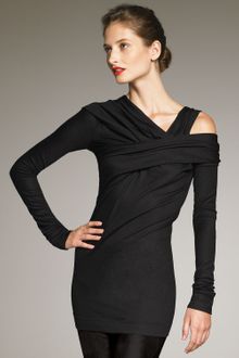 Donna Karan New York Jersey Neck Long-sleeve Top - Lyst