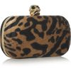 Alexander Mcqueen Skull Ocelotprint Calf Hair Box Clutch in Gold - Lyst