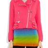Christopher Kane Woolblend Crepe Biker Jacket in Pink - Lyst