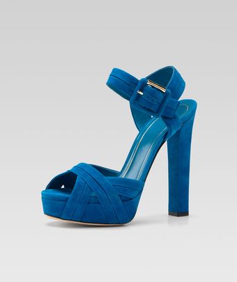 Gucci Jamie Suede Chunky Platform Sandal - Lyst