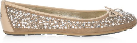 jimmy choo weber crystal ballerina flat