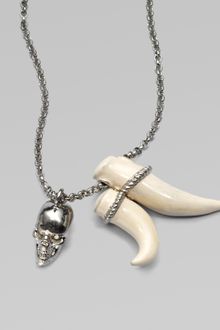 Alexander McQueen Skull & Tusk-Inspired Pendant Necklace - Lyst