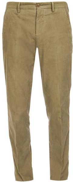 Browns Washed Corduroy Trousers in Khaki for Men - Lyst