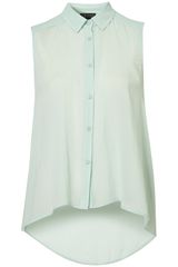 Topshop Drop Back Sleeveless Shirt