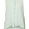 Topshop Drop Back Sleeveless Shirt in Green (mint) - Lyst