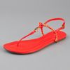Tory Burch Aine Flat Sandals in Red (natural) - Lyst