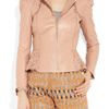 Alice By Temperley Libre Lasercut Leather Jacket in Pink (blush) - Lyst