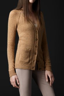 Burberry Prorsum Crochet Detail Cashmere Cardigan - Lyst
