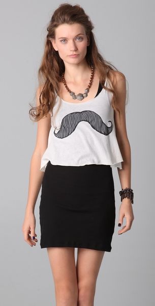 Wildfox Megababe Mustachio Tank - Lyst