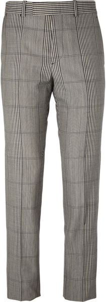 Alexander McQueen Check Wool Suit Trousers - Lyst