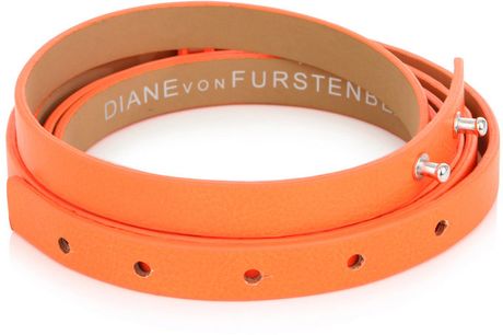 Diane Von Furstenberg Haley Doublewrap Belt in Orange - Lyst