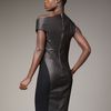 Helmut Lang Ruched Matte Leather Dress in Gray (black) - Lyst
