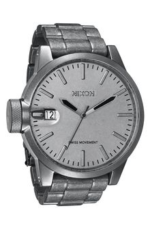 Nixon The Chronicle All Raw Steel Bracelet Watch - Lyst