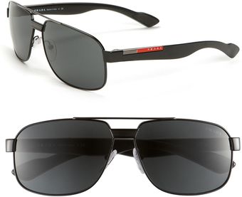 Prada Caravan Double Bridge Aviator Sunglasses - Lyst