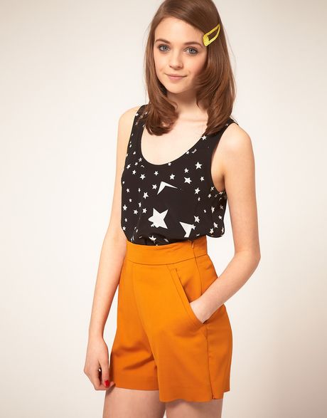 Sonia By Sonia Rykiel Silk Star Print Vest in Black (002noirblanc) - Lyst