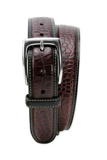 Tommy Bahama Croc Embossed Leather Belt - Lyst