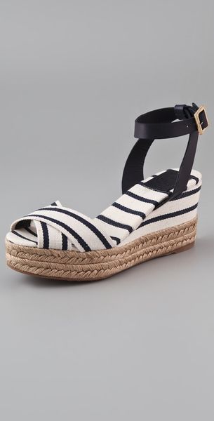 Tory Burch Karissa Wedge Sandals in Blue (navy) - Lyst