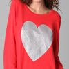 Wildfox Silver Sparkle Heart Baggy Beach Sweatshirt in Red - Lyst