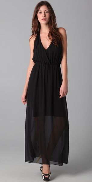 Alice + Olivia V Neck Chiffon Gown - Lyst