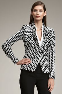 Armani Pleated-lapel Dot Print Jacket - Lyst