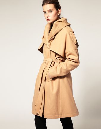 ASOS Collection Asos Wool Coat with Hood - Lyst