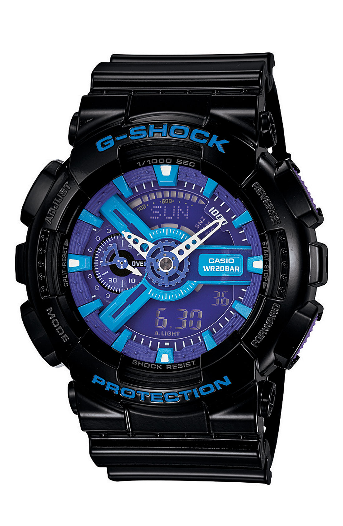 casio g shock blue and black