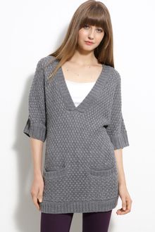 Caslon® Crochet Front Tunic Sweater - Lyst
