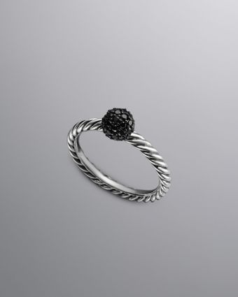 David Yurman Dy Elements Ring, Black Diamond, 6mm - Lyst
