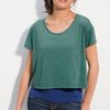 Frenchi® Scoop Neck Boxy Tee in Green (teal- bayou) - Lyst