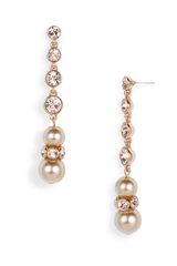 Givenchy Aqua Linear Glass Pearl Earrings