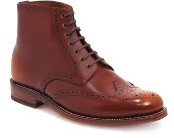 Grenson Sharp Brogue Boots - Lyst