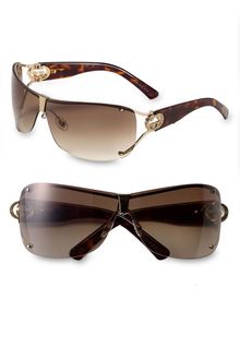 Gucci Shield Sunglasses with Crystal Logo Detail - Lyst