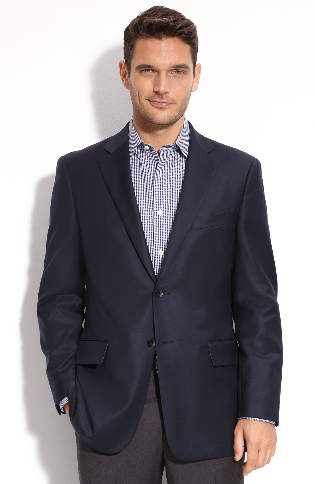 John W. Nordstrom® Navy Stretch Wool Sportcoat in Blue for Men (navy