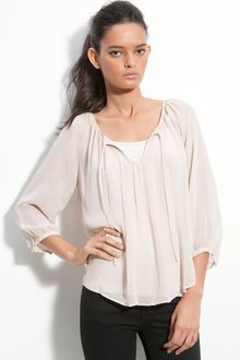 Joie Blanchette Sheer Peasant Blouse - Lyst