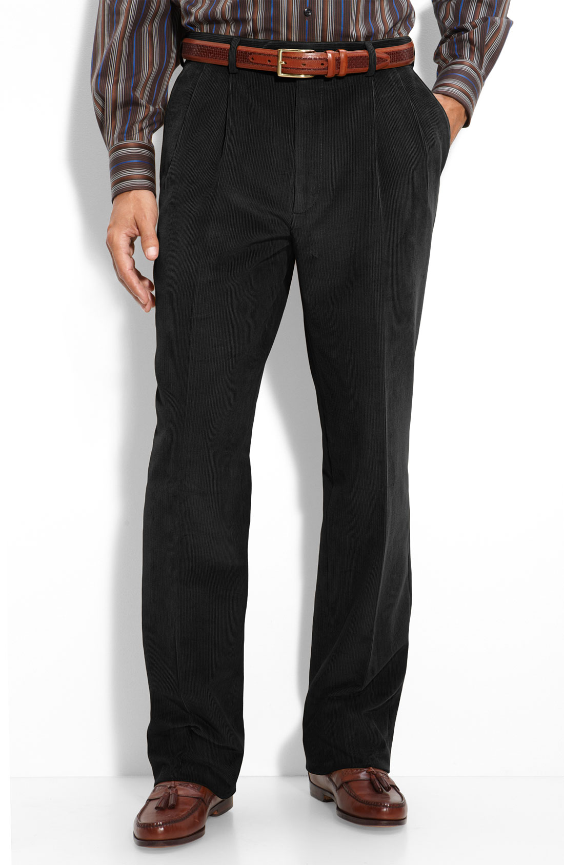 mens pleated tapered pants