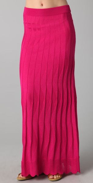  Solid Wave Maxi Skirt 