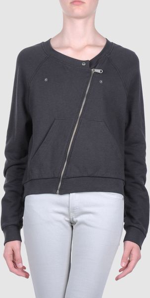 Mm6 By Maison Martin Margiela Zip Sweatshirt in Gray (steel) - Lyst