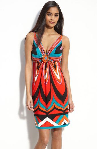 Muse Beaded Medallion Print Jersey Dress - Lyst