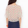 Nasty Gal Tied Dot Blouse in Beige (red) - Lyst