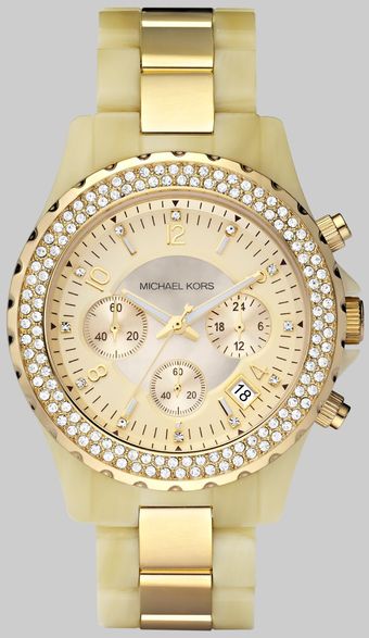 Michael Kors Horn-look Link Bracelet Chronograph Watch - Lyst