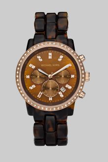 Michael Kors Tortoise Link Bracelet Chronograph Watch - Lyst