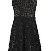 Oscar De La Renta Sequined Chiffon and Chantilly Lace Dress in Black - Lyst